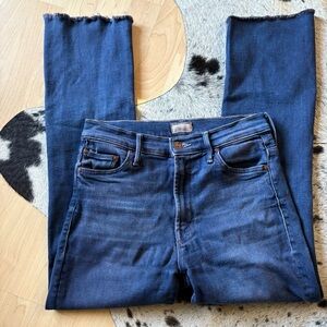MOTHER Straight Leg Jeans in Dark Blue